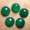 13x13 mm So Gorgeous Emerald Green ONYX - Rose Cut Round Cabochon super Sparkle 5 pcs